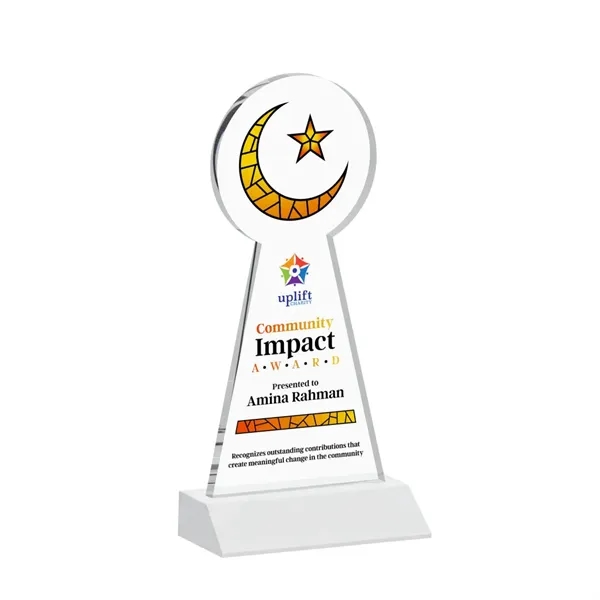 Item #AWARD AWV433-W Crescent & Star VividPrint™ Award - White