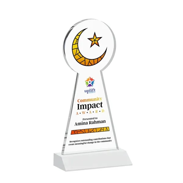 Item #AWARD AWV433-W Crescent & Star VividPrint™ Award - White