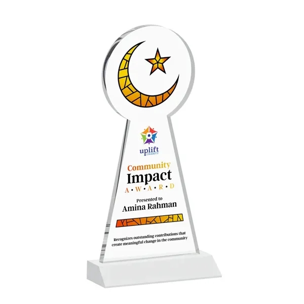 Item #AWARD AWV433-W Crescent & Star VividPrint™ Award - White