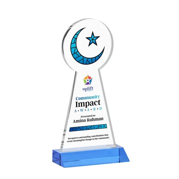 Item #AWARD AWV433-S Crescent & Star VividPrint™ Award - Sky Blue