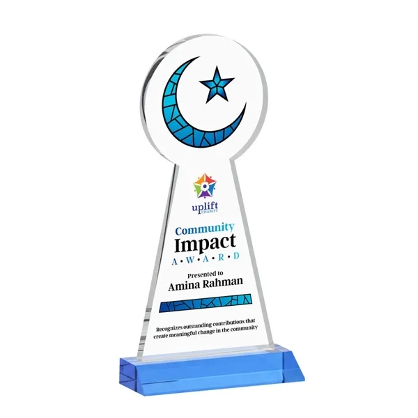 Item #AWARD AWV433-S Crescent & Star VividPrint™ Award - Sky Blue