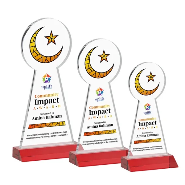 Item #AWARD AWV433-R Crescent & Star VividPrint™ Award - Red
