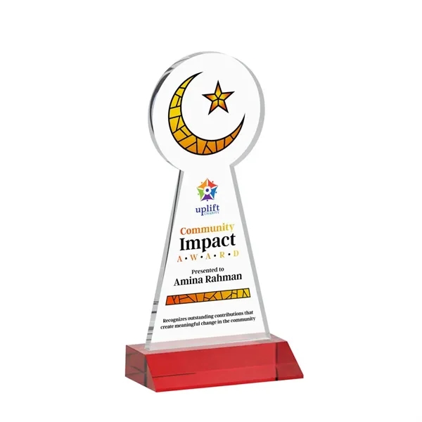 Item #AWARD AWV433-R Crescent & Star VividPrint™ Award - Red