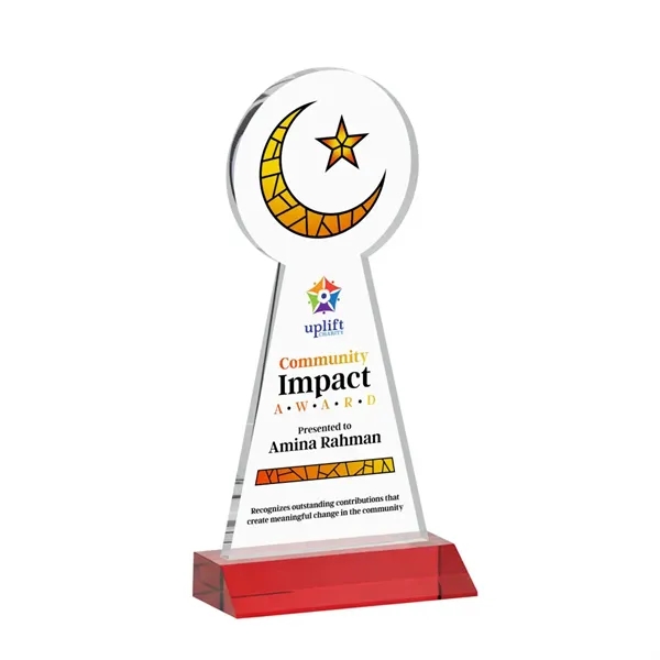 Item #AWARD AWV433-R Crescent & Star VividPrint™ Award - Red