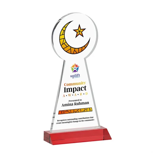 Item #AWARD AWV433-R Crescent & Star VividPrint™ Award - Red
