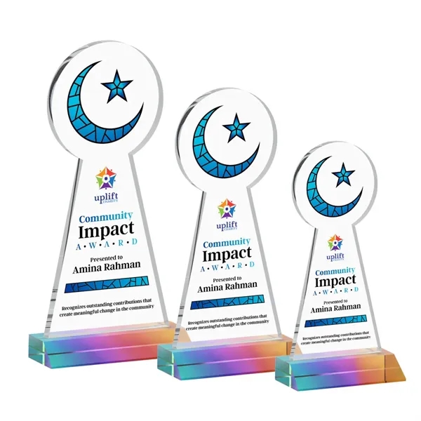 Item #AWARD AWV433-M Crescent & Star VividPrint™ Award - Prismatic