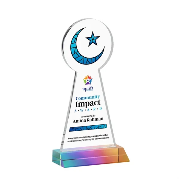 Item #AWARD AWV433-M Crescent & Star VividPrint™ Award - Prismatic