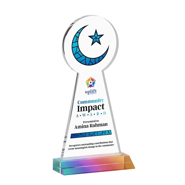 Item #AWARD AWV433-M Crescent & Star VividPrint™ Award - Prismatic