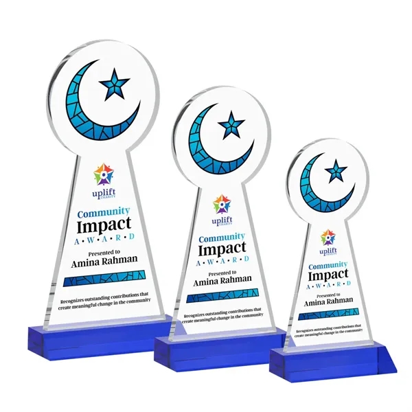 Item #AWARD AWV433-L Crescent & Star VividPrint™ Award - Blue