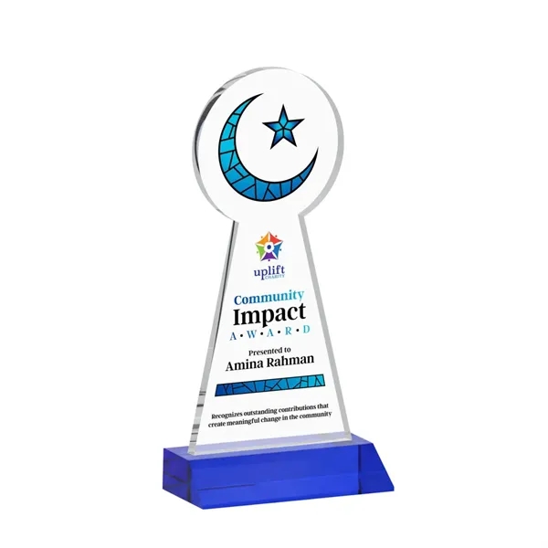 Item #AWARD AWV433-L Crescent & Star VividPrint™ Award - Blue