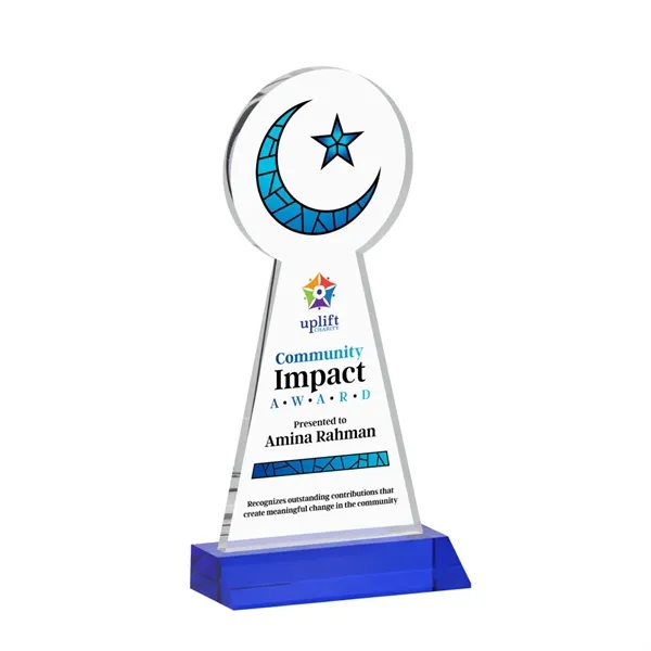 Item #AWARD AWV433-L Crescent & Star VividPrint™ Award - Blue