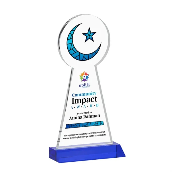 Item #AWARD AWV433-L Crescent & Star VividPrint™ Award - Blue