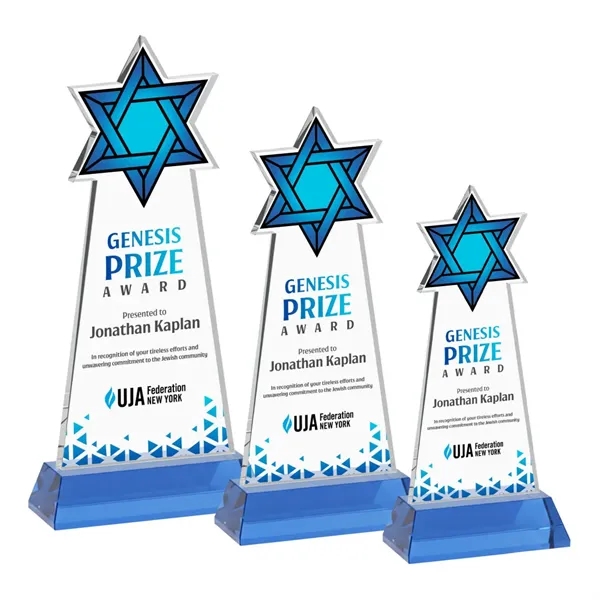 Item #AWV4316-S Star of David VividPrint™ Award on Hartford Base - Sky Blue