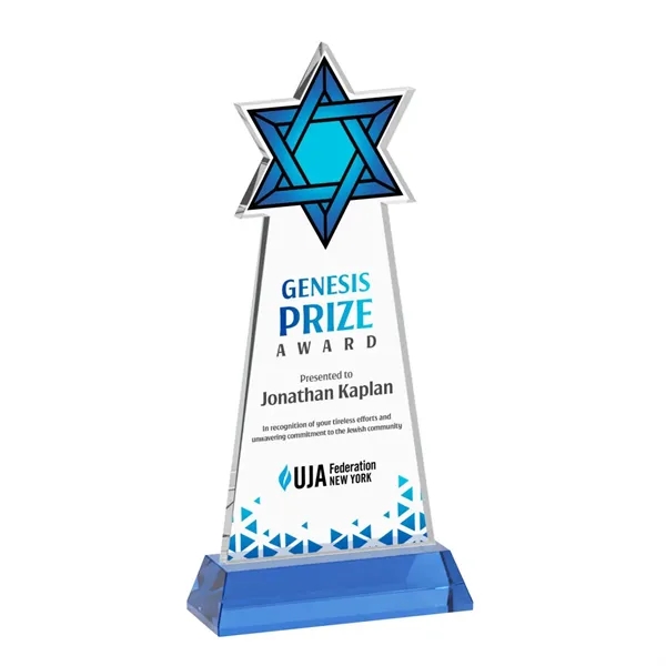 Item #AWV4316-S Star of David VividPrint™ Award on Hartford Base - Sky Blue