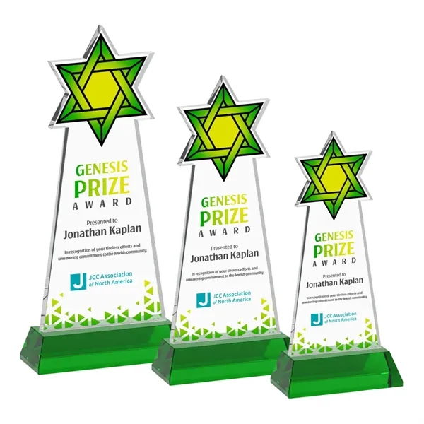 Item #AWV4316-G Star of David VividPrint™ Award on Hartford Base - Green