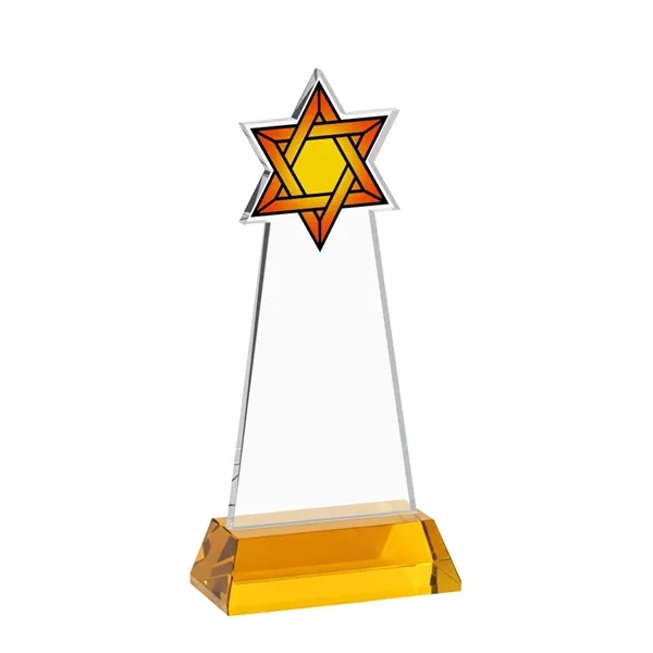 Item #AWV4316-A Star of David VividPrint™ Award on Hartford Base - Amber