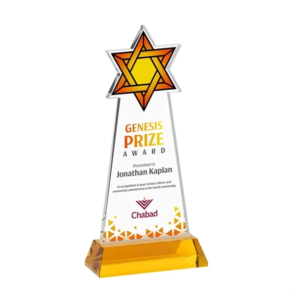 Item #AWV4316-A Star of David VividPrint™ Award on Hartford Base - Amber