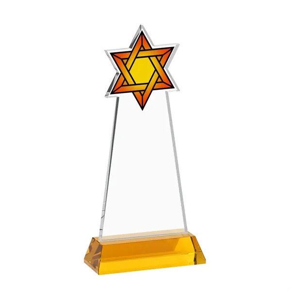 Item #AWV4316-A Star of David VividPrint™ Award on Hartford Base - Amber