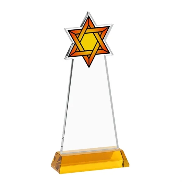 Item #AWV4316-A Star of David VividPrint™ Award on Hartford Base - Amber