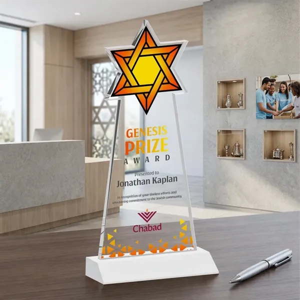 Crafted from premium optical crystal, this striking Star of David award... from ASI 84592 St Regis Group / St Regis