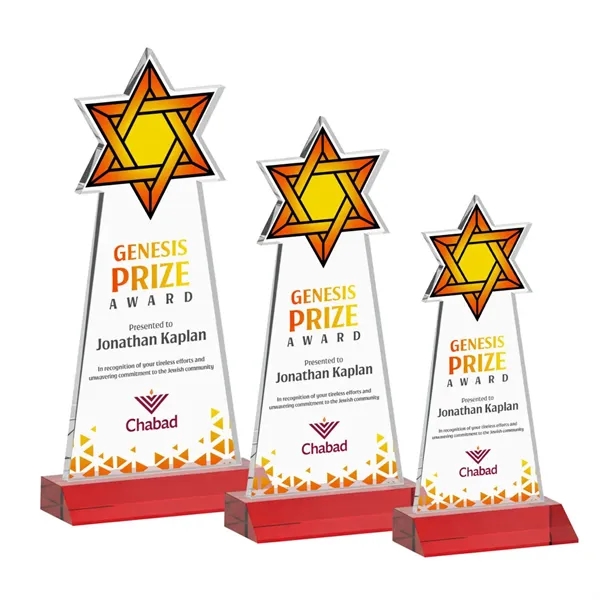 Crafted from premium optical crystal, this striking Star of David award... from ASI 84592 St Regis Group / St Regis