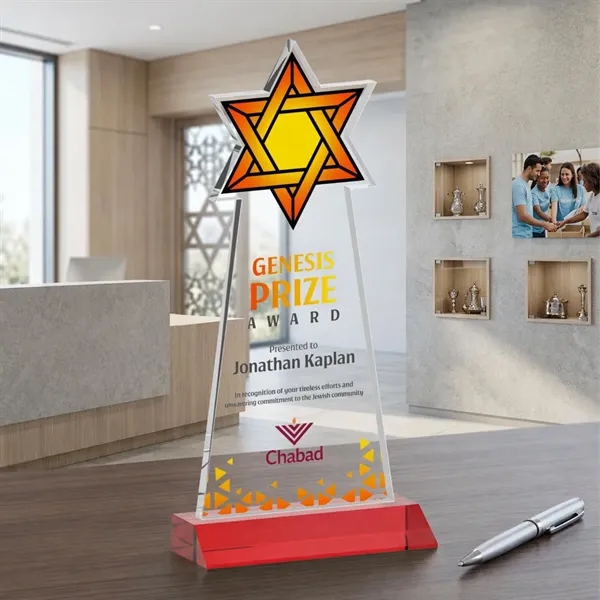 Crafted from premium optical crystal, this striking Star of David award... from ASI 84592 St Regis Group / St Regis