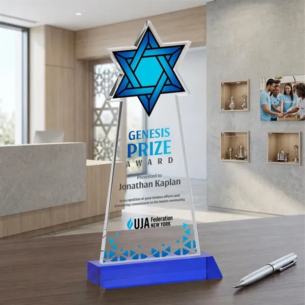 Crafted from premium optical crystal, this striking Star of David award... from ASI 84592 St Regis Group / St Regis