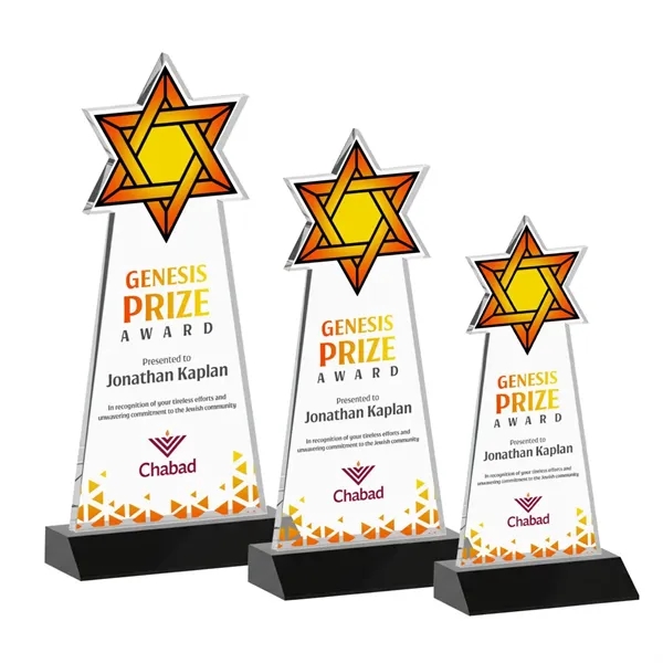 Crafted from premium optical crystal, this striking Star of David award... from ASI 84592 St Regis Group / St Regis