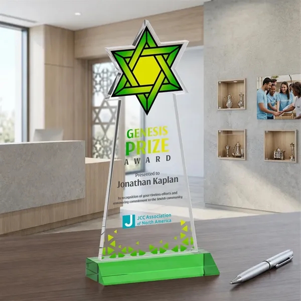 Crafted from premium optical crystal, this striking Star of David award... from ASI 84592 St Regis Group / St Regis