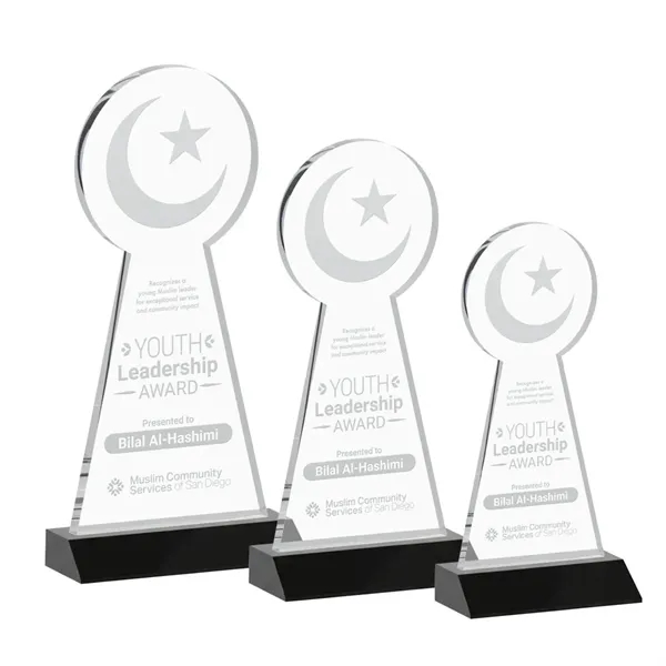 Item #AWARD AWS433-K Crescent & Star Award - Black
