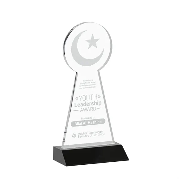Item #AWARD AWS433-K Crescent & Star Award - Black
