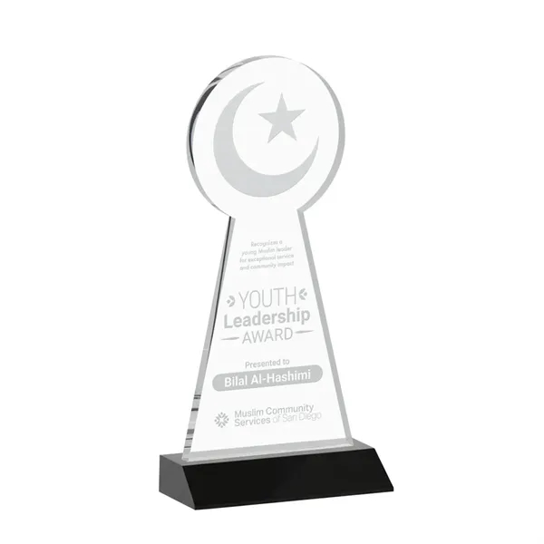 Item #AWARD AWS433-K Crescent & Star Award - Black