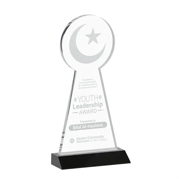 Item #AWARD AWS433-K Crescent & Star Award - Black