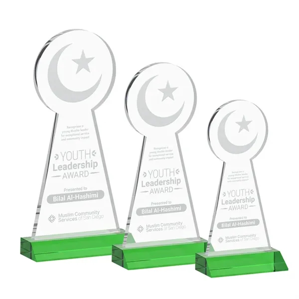 Item #AWARD AWS433-G Crescent & Star Award - Green