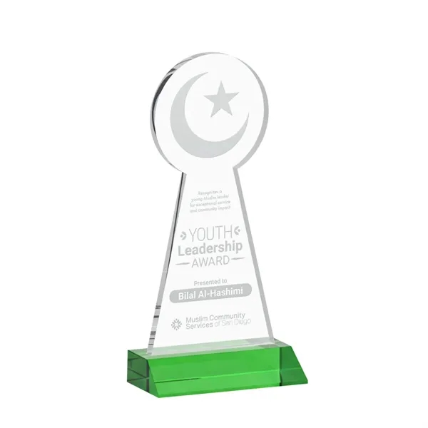 Item #AWARD AWS433-G Crescent & Star Award - Green