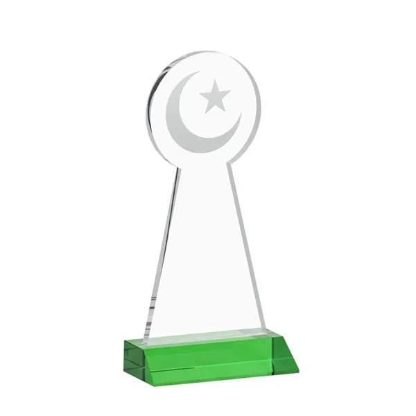 Item #AWARD AWS433-G Crescent & Star Award - Green