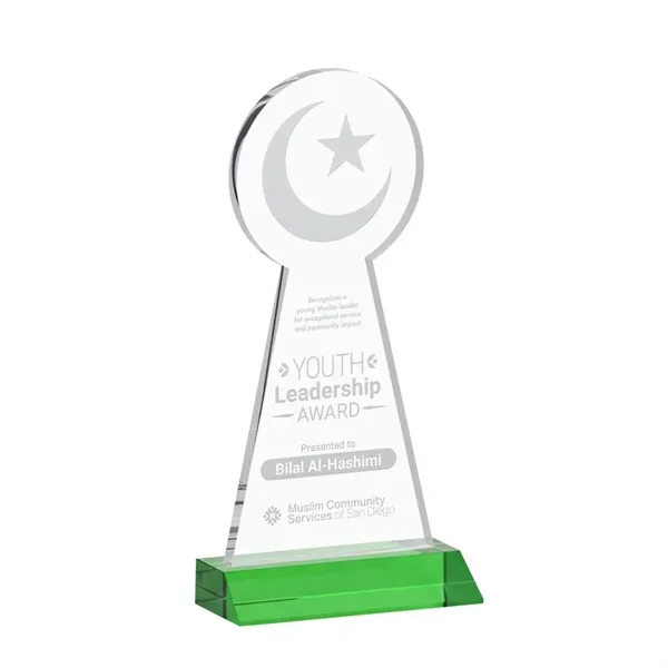 Item #AWARD AWS433-G Crescent & Star Award - Green