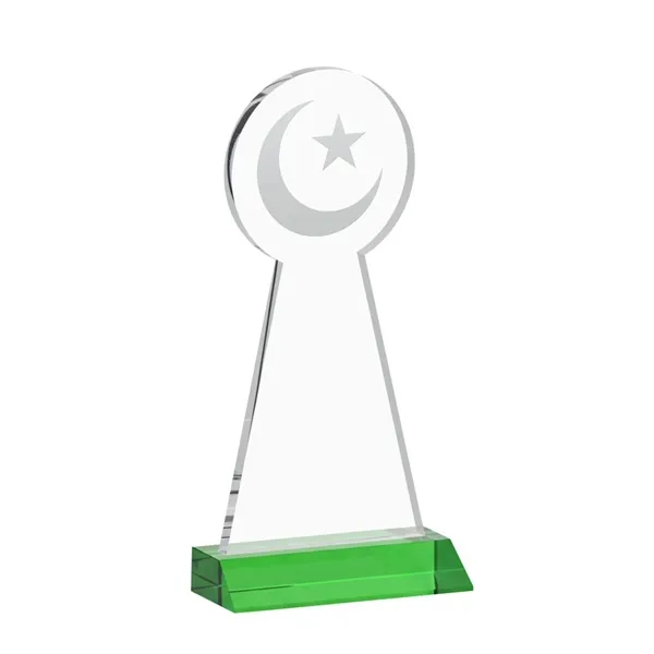 Item #AWARD AWS433-G Crescent & Star Award - Green
