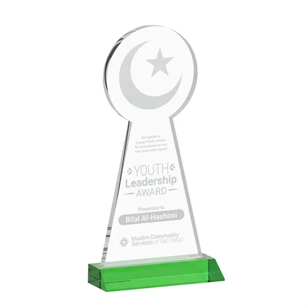 Item #AWARD AWS433-G Crescent & Star Award - Green