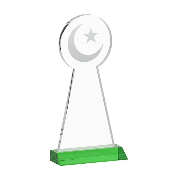 Item #AWARD AWS433-G Crescent & Star Award - Green