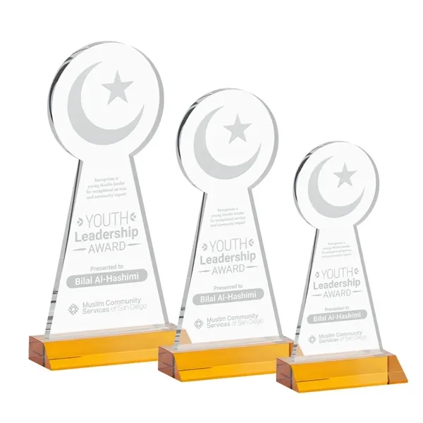 Item #AWARD AWS433-A Crescent & Star Award - Amber