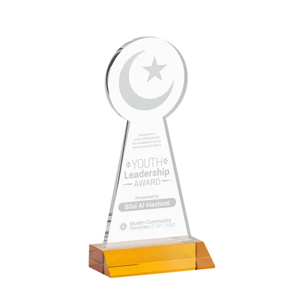 Item #AWARD AWS433-A Crescent & Star Award - Amber