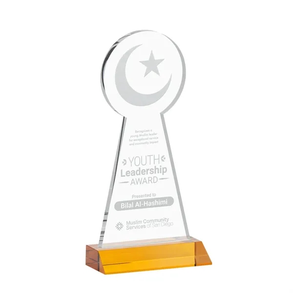 Item #AWARD AWS433-A Crescent & Star Award - Amber