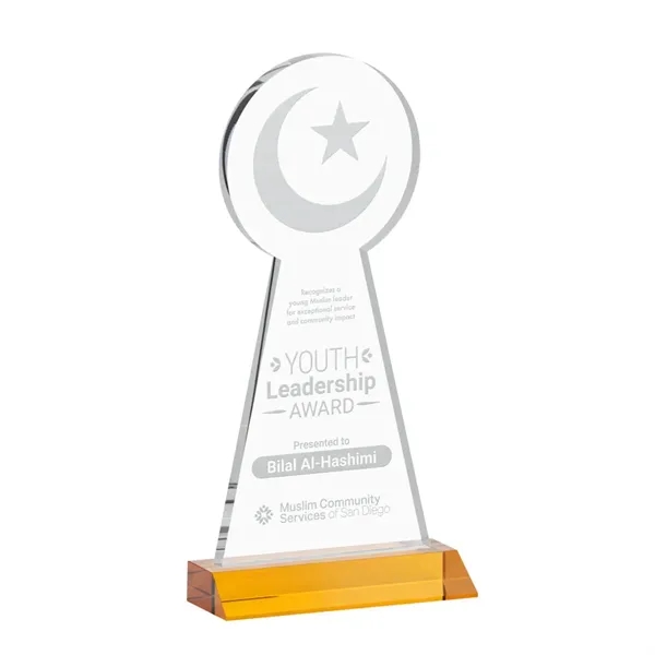 Item #AWARD AWS433-A Crescent & Star Award - Amber