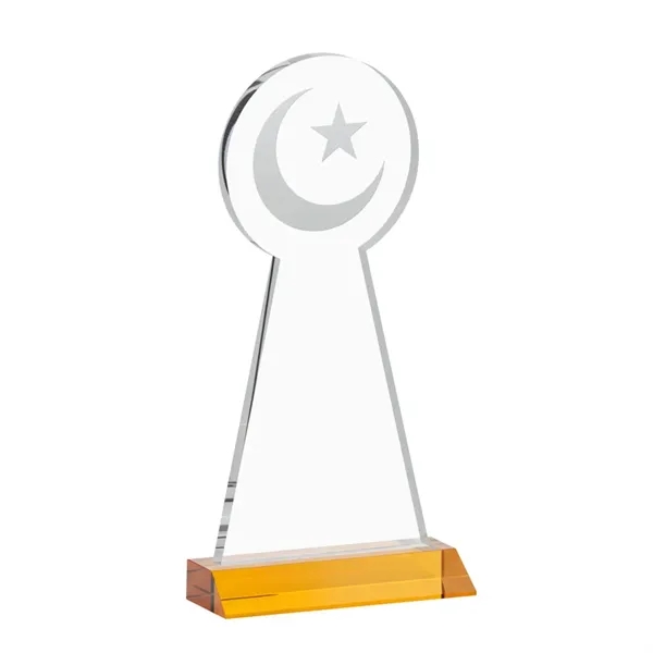 Item #AWARD AWS433-A Crescent & Star Award - Amber