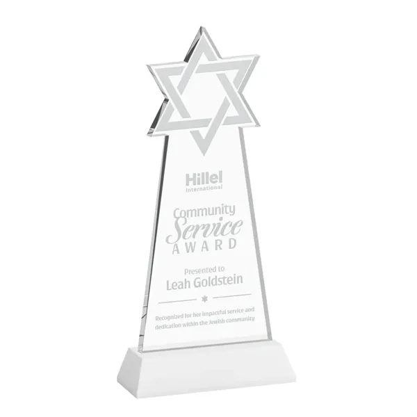 Crafted from premium optical crystal, this striking Star of David award... from ASI 84592 St Regis Group / St Regis