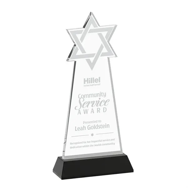 Crafted from premium optical crystal, this striking Star of David award... from ASI 84592 St Regis Group / St Regis