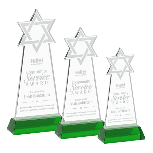 Crafted from premium optical crystal, this striking Star of David award... from ASI 84592 St Regis Group / St Regis