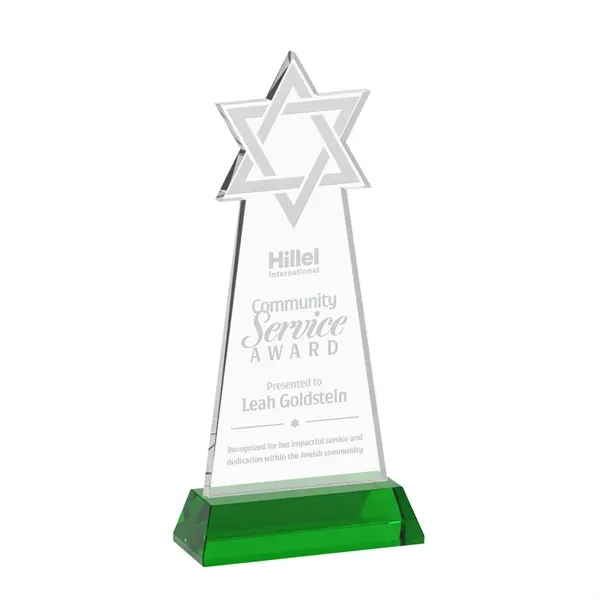 Crafted from premium optical crystal, this striking Star of David award... from ASI 84592 St Regis Group / St Regis