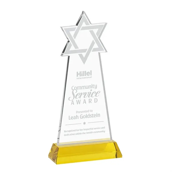 Crafted from premium optical crystal, this striking Star of David award... from ASI 84592 St Regis Group / St Regis